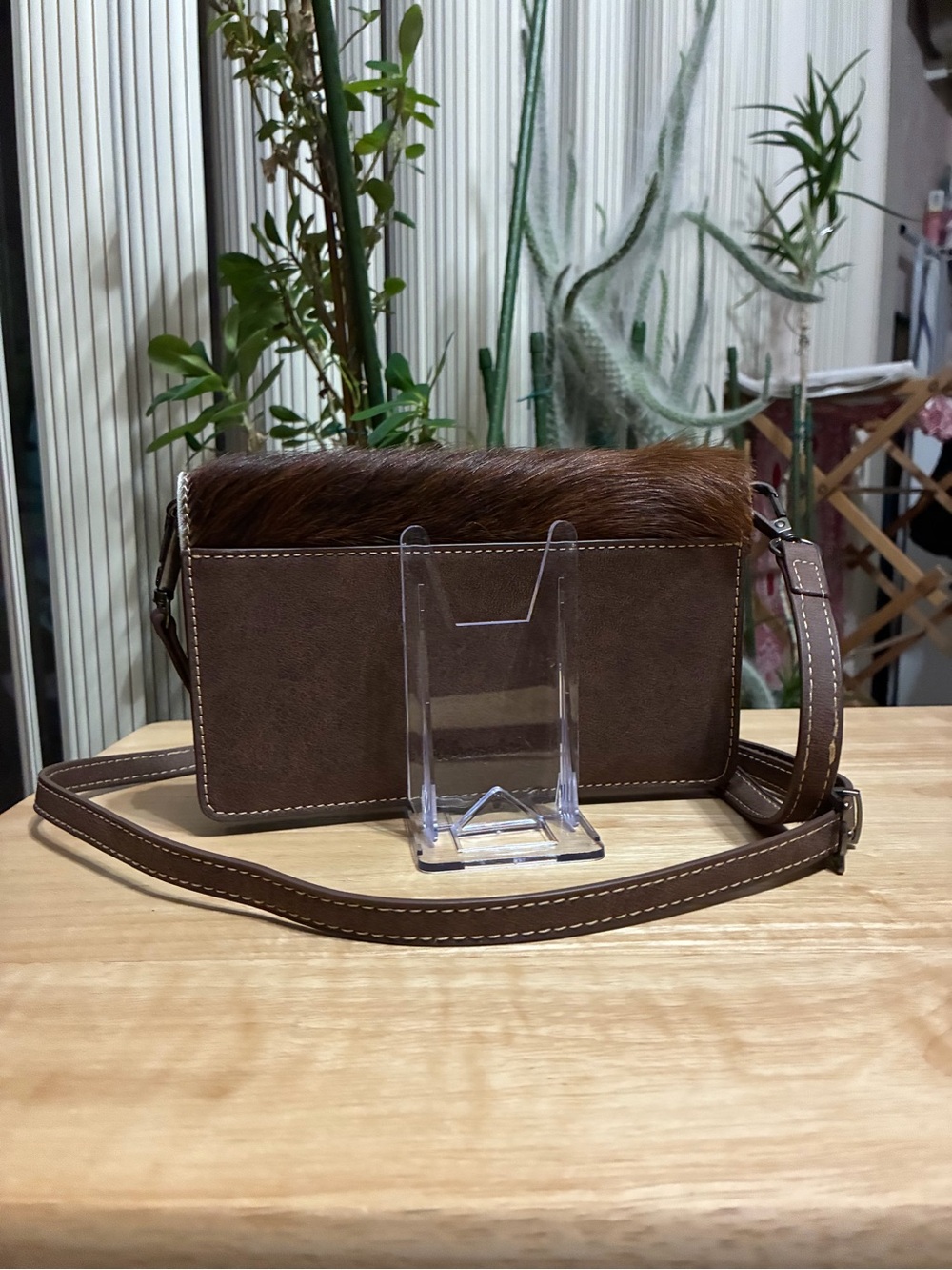 Wrangler Brown & Chestnut Hair-On Hide Crossbody Bag - Picture 4 of 7